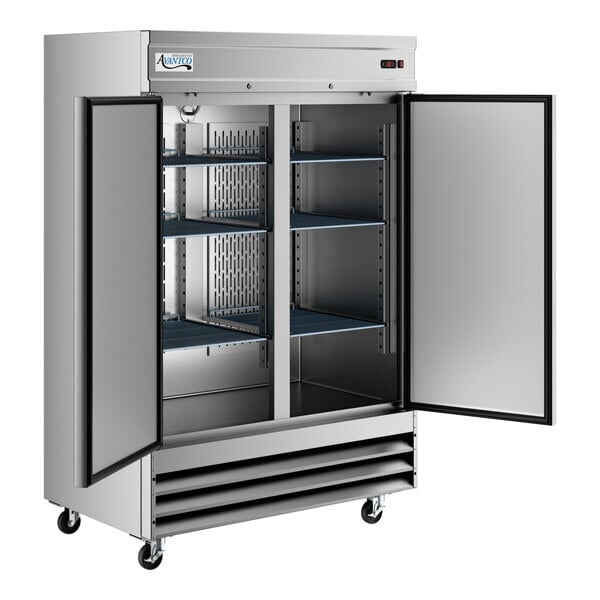Scratch and Dent Avantco SS-2F-HC 54" Stainless Steel Two Section Solid Door Reach-In Freezer