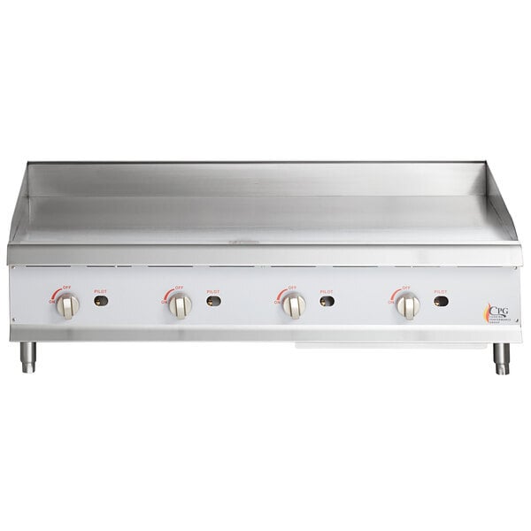 Scratch and Dent Cooking Performance Group GM-CPG-48-NL 48" Gas Countertop Griddle with Manual Controls - 120,000 BTU