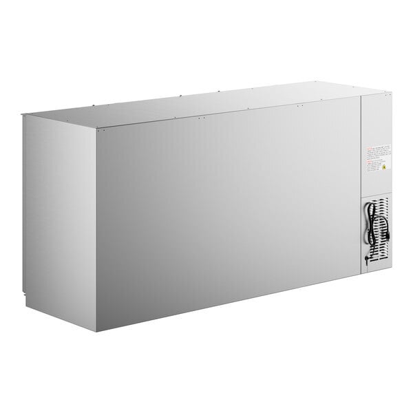Scratch and Dent Avantco UBB-72-GT-G-S 73" Stainless Steel Underbar Height Narrow Glass Door Back Bar Refrigerator with Galvanized Top and LED Lighting