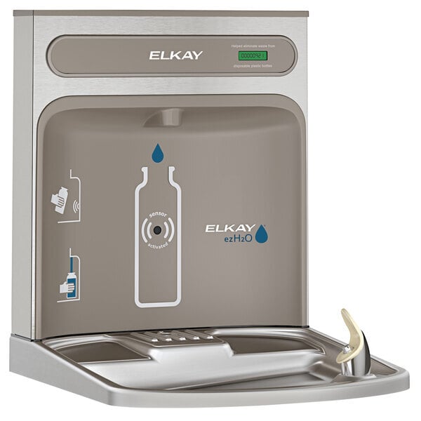 Scratch and Dent Zurn Elkay EZWSRK Light Gray Non-Filtered Bottle Filling Station Add-On Kit with Touchless Sensor Activation for Pushbar-Activated EZ Style Water Coolers - Non-Refrigerated