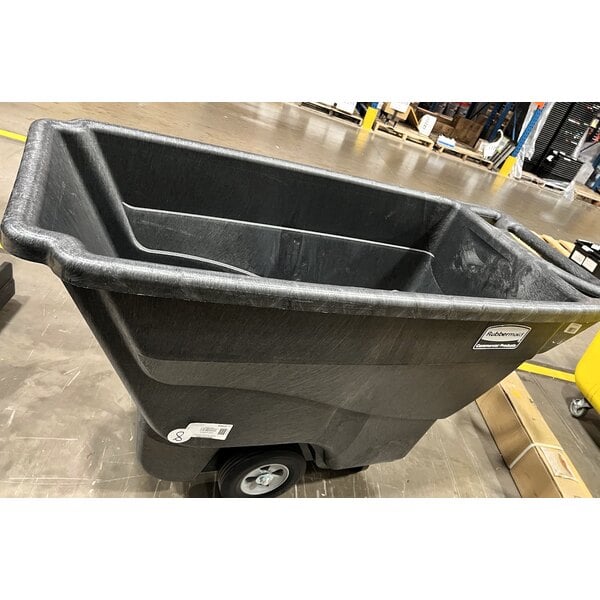 Scratch and Dent Rubbermaid® FG9T1400BLA Black 0.5 Cubic Yard Heavy Duty Tilt Truck / Trash Cart (850 lb.)