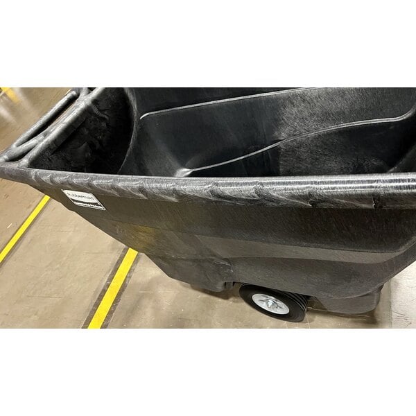 Scratch and Dent Rubbermaid® FG9T1400BLA Black 0.5 Cubic Yard Heavy Duty Tilt Truck / Trash Cart (850 lb.)