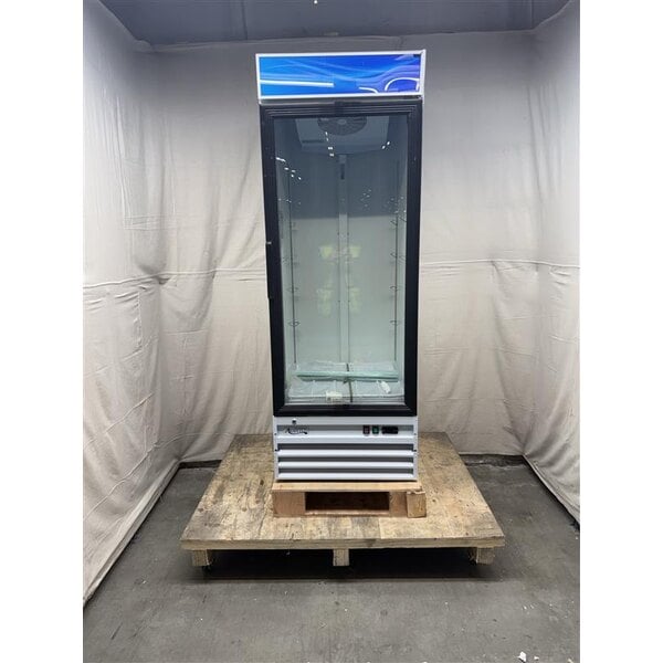 Scratch and Dent Avantco GDC-23-HC 28 3/8" White Swing Glass Door Merchandiser Refrigerator with LED Lighting