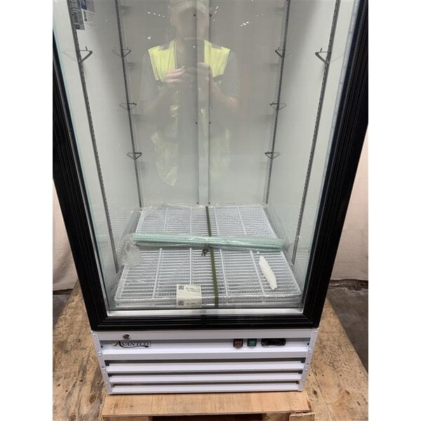 Scratch and Dent Avantco GDC-23-HC 28 3/8" White Swing Glass Door Merchandiser Refrigerator with LED Lighting