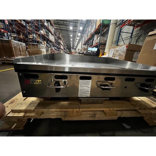 Scratch and Dent Wolf by Vulcan AGM36-NAT Natural Gas 36" Heavy-Duty Gas Countertop Griddle with Manual Controls - 81,000 BTU