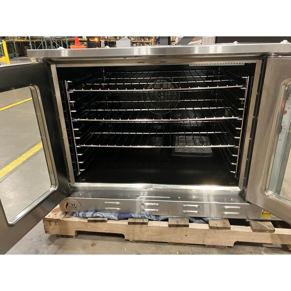 Scratch and Dent Cooking Performance Group FEC-100-DDC Deep Depth Single Deck Full Size Electric Convection Oven - 208V, 3 / 1 Phase, 11 kW