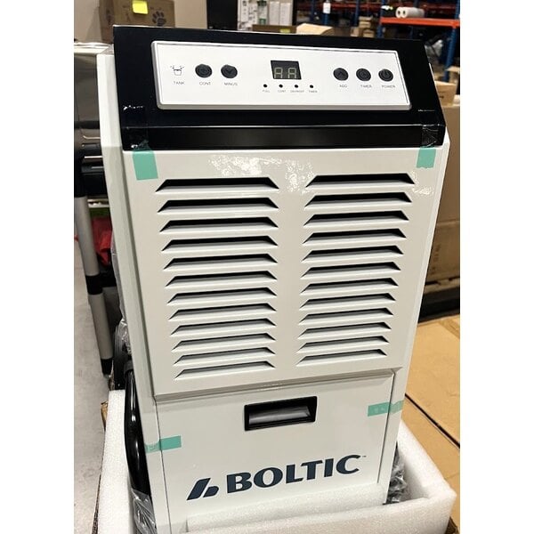 Scratch and Dent Boltic 110 Pint Steel Commercial Dehumidifier with Drain Hose and Wheels - 115V, 728W