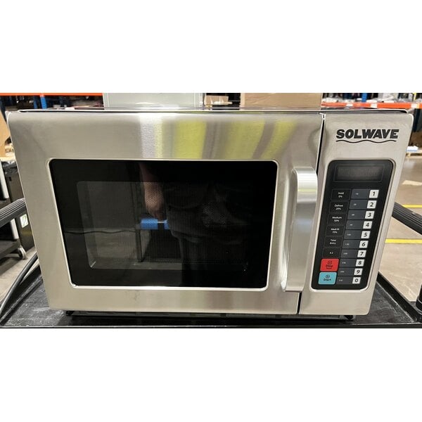 Scratch and Dent Solwave Stackable Commercial Microwave with Large 1.2 cu. ft. Interior and Push Button Controls - 1,200W, 120V