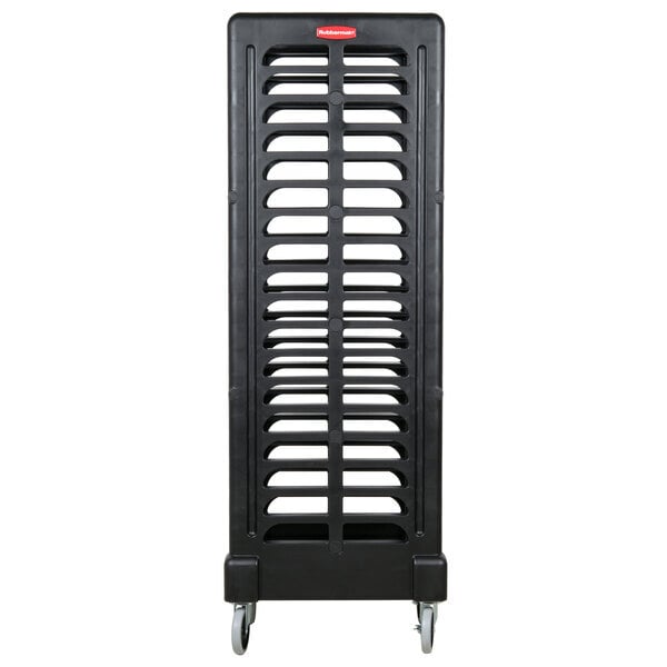 Scratch and Dent Rubbermaid® FG331700BLA ProServe 18 Pan Black Max System End Load Steam Table Pan Rack - Unassembled