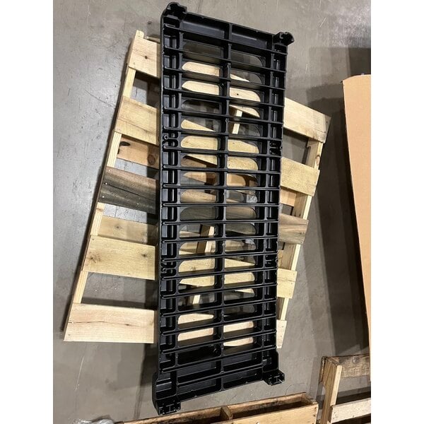 Scratch and Dent Rubbermaid® FG331700BLA ProServe 18 Pan Black Max System End Load Steam Table Pan Rack - Unassembled