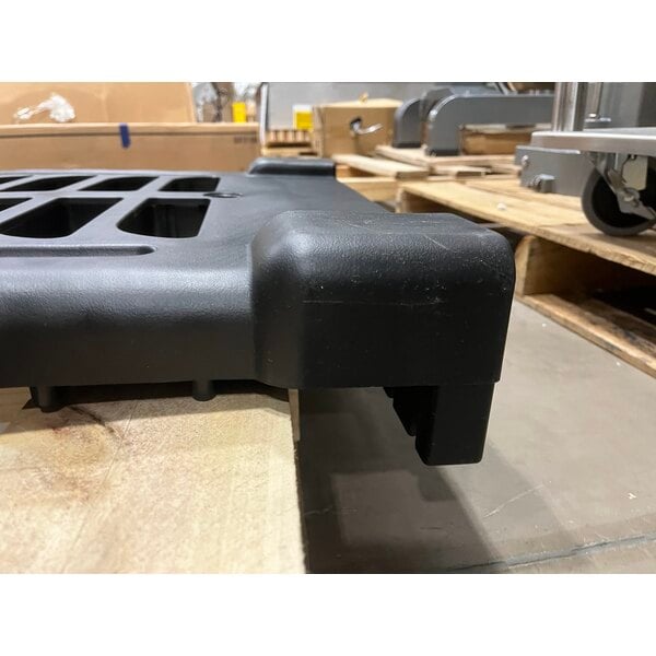 Scratch and Dent Rubbermaid® FG331700BLA ProServe 18 Pan Black Max System End Load Steam Table Pan Rack - Unassembled