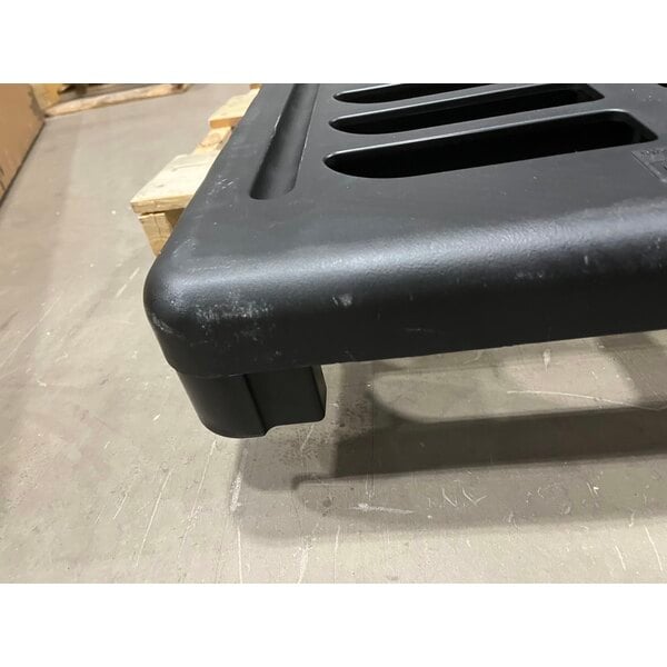 Scratch and Dent Rubbermaid® FG331700BLA ProServe 18 Pan Black Max System End Load Steam Table Pan Rack - Unassembled