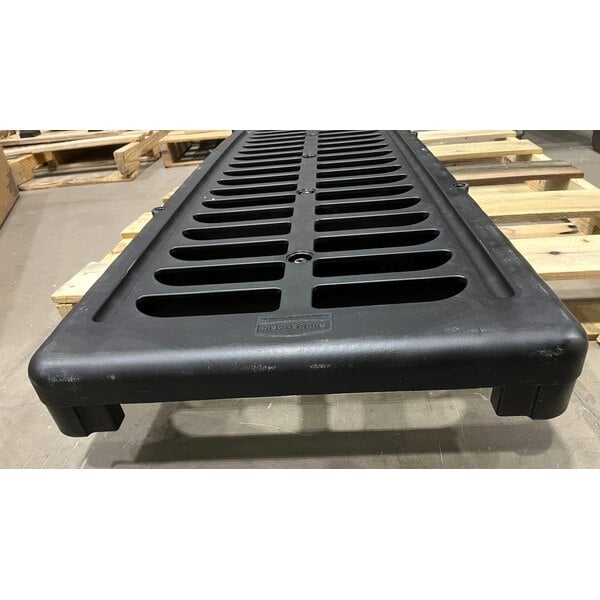 Scratch and Dent Rubbermaid® FG331700BLA ProServe 18 Pan Black Max System End Load Steam Table Pan Rack - Unassembled