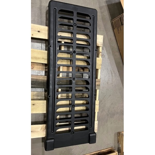 Scratch and Dent Rubbermaid® FG331700BLA ProServe 18 Pan Black Max System End Load Steam Table Pan Rack - Unassembled