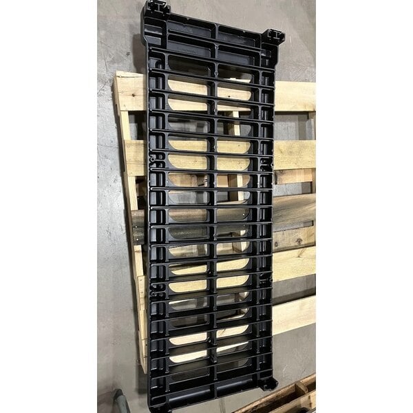 Scratch and Dent Rubbermaid® FG331700BLA ProServe 18 Pan Black Max System End Load Steam Table Pan Rack - Unassembled