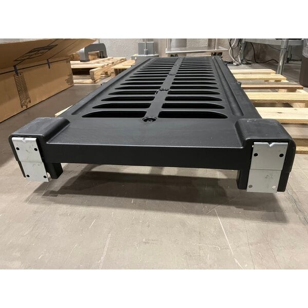 Scratch and Dent Rubbermaid® FG331700BLA ProServe 18 Pan Black Max System End Load Steam Table Pan Rack - Unassembled