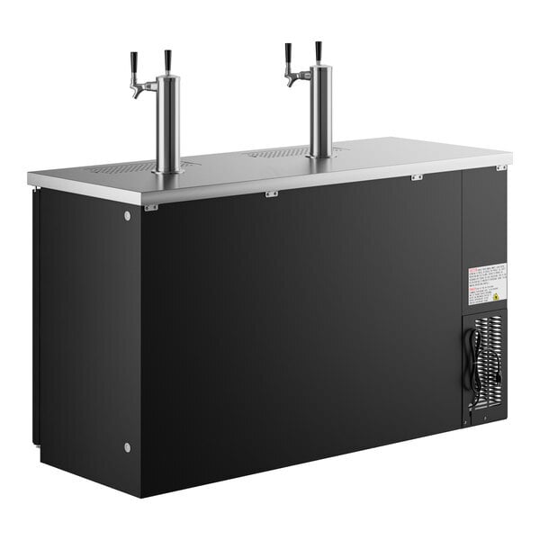 Scratch and Dent Avantco UDD-60-HC (2) Double Tap Kegerator Beer Dispenser - Black, (2) 1/2 Keg Capacity