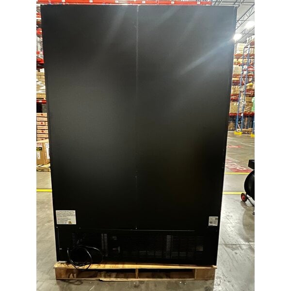 Scratch and Dent Avantco GDC-49-HC 53" Black Swing Glass Door Merchandiser Refrigerator with LED Lighting