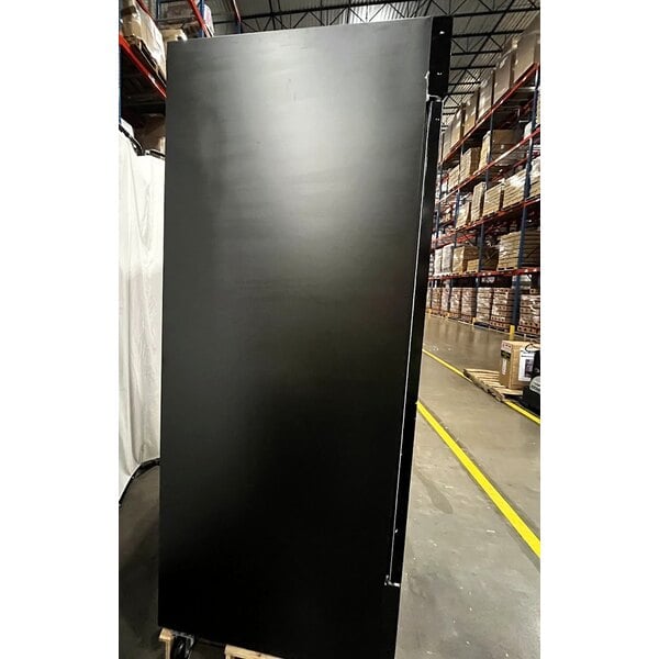 Scratch and Dent Avantco GDC-49-HC 53" Black Swing Glass Door Merchandiser Refrigerator with LED Lighting
