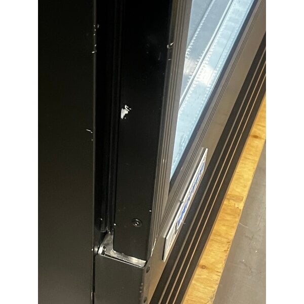 Scratch and Dent Avantco GDC-49-HC 53" Black Swing Glass Door Merchandiser Refrigerator with LED Lighting