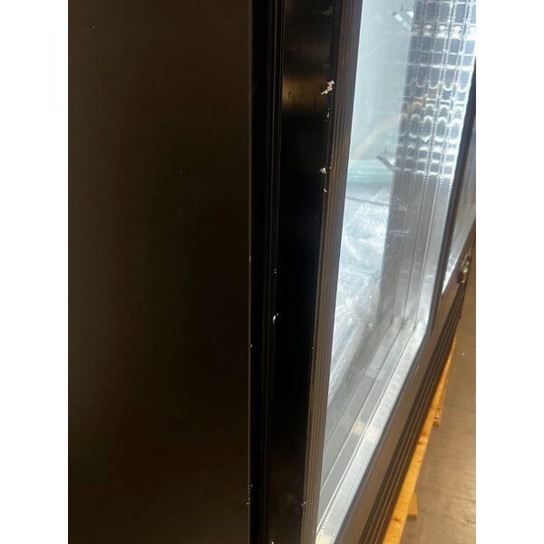 Scratch and Dent Avantco GDC-49-HC 53" Black Swing Glass Door Merchandiser Refrigerator with LED Lighting