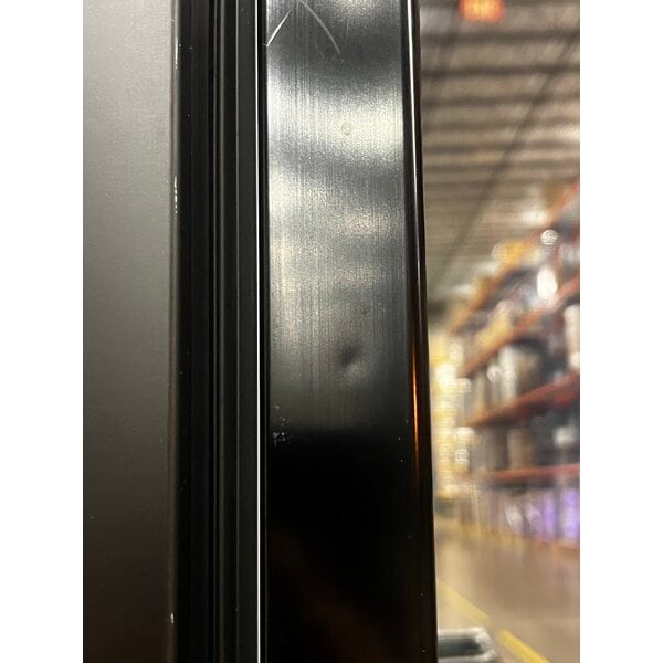 Scratch and Dent Avantco GDC-49-HC 53" Black Swing Glass Door Merchandiser Refrigerator with LED Lighting