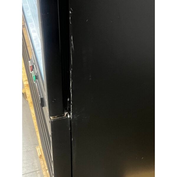 Scratch and Dent Avantco GDC-49-HC 53" Black Swing Glass Door Merchandiser Refrigerator with LED Lighting