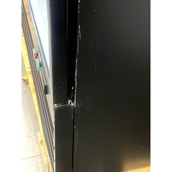 Scratch and Dent Avantco GDC-49-HC 53" Black Swing Glass Door Merchandiser Refrigerator with LED Lighting