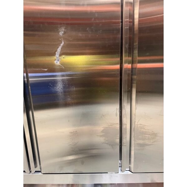 Scratch and Dent Avantco SS-3R-HC 81 5/16" Stainless Steel Solid Door Reach-In Refrigerator