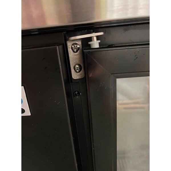 Scratch and Dent Avantco UBB-60G-HC 60" Black Counter Height Narrow Glass Door Back Bar Refrigerator with LED Lighting