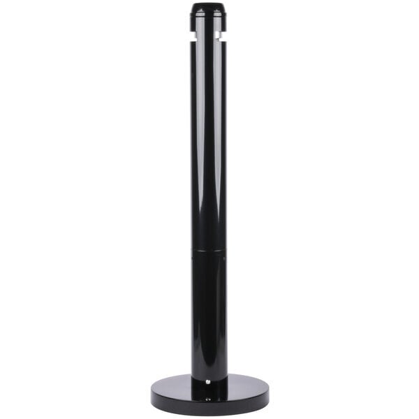 Scratch and Dent Rubbermaid® FGR1BK Black Round Aluminum Cigarette Receptacle