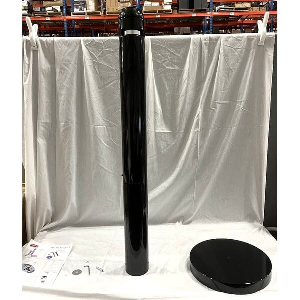 Scratch and Dent Rubbermaid® FGR1BK Black Round Aluminum Cigarette Receptacle