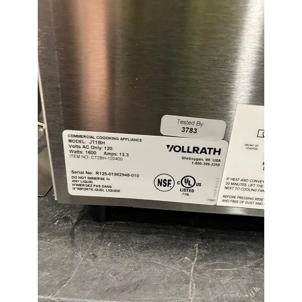 Scratch and Dent Vollrath CT2BH-120400 JT1BH Conveyor Toaster with 2 1/2" Opening - 120V, 1600W