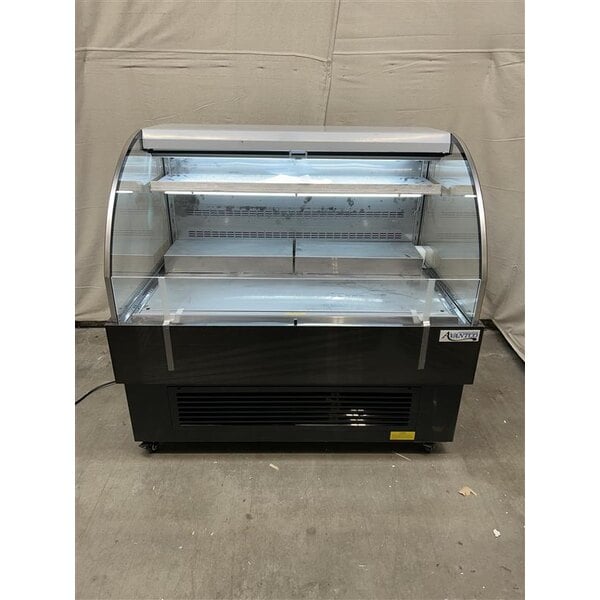 Scratch and Dent Avantco HAC-51-B 47 3/16" Black Horizontal Air Curtain Merchandiser with 1 Shelf and LED Lighting - 115V