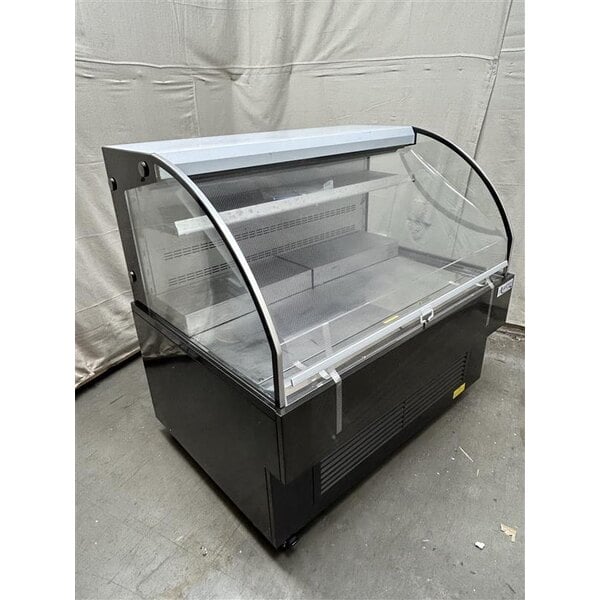 Scratch and Dent Avantco HAC-51-B 47 3/16" Black Horizontal Air Curtain Merchandiser with 1 Shelf and LED Lighting - 115V