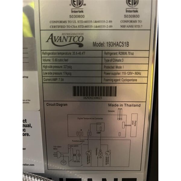 Scratch and Dent Avantco HAC-51-B 47 3/16" Black Horizontal Air Curtain Merchandiser with 1 Shelf and LED Lighting - 115V