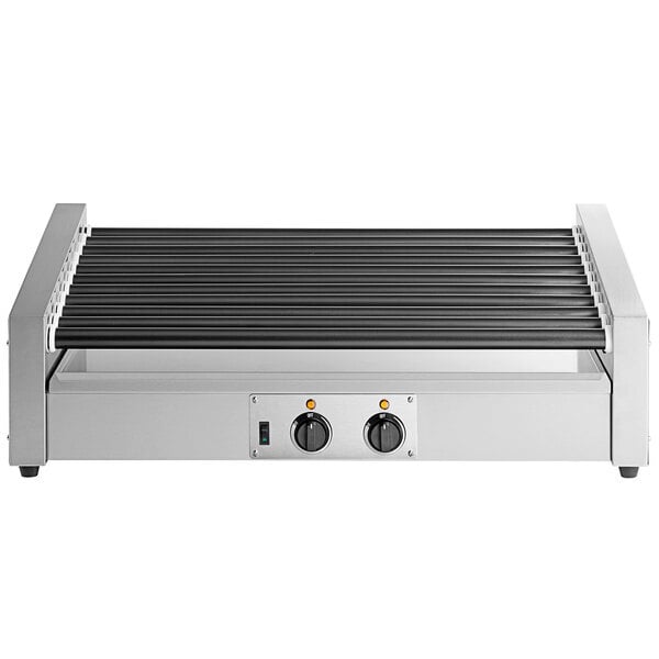 Scratch and Dent Avantco RG1850T 50 Slanted Hot Dog Roller Grill with 11 Non-Stick Rollers - 120V, 1460W