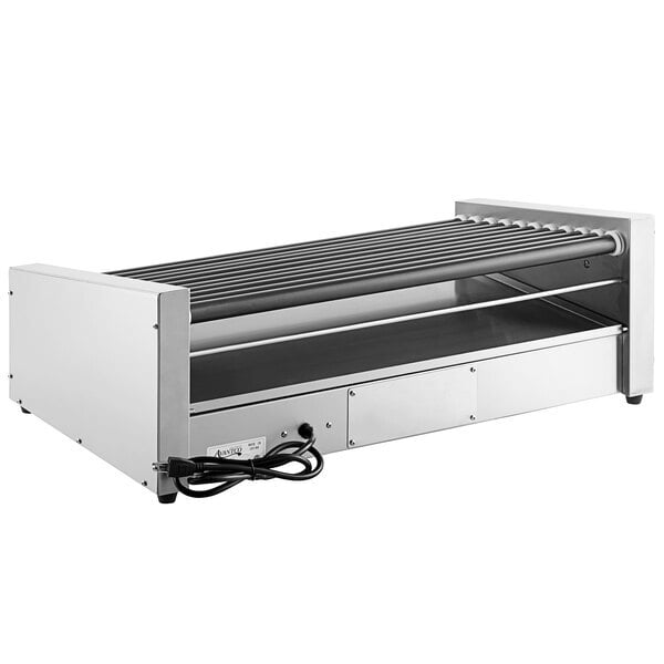 Scratch and Dent Avantco RG1850T 50 Slanted Hot Dog Roller Grill with 11 Non-Stick Rollers - 120V, 1460W