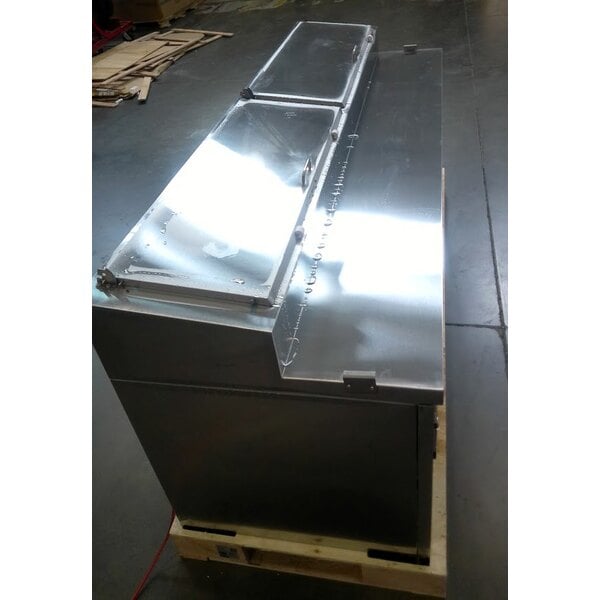 Scratch and Dent Avantco SSPPT-3 94" 3 Door Refrigerated Pizza Prep Table