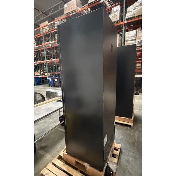 Scratch and Dent Avantco GDC-12F-HC 27" Black Swing Glass Door Merchandiser Freezer with LED Lighting