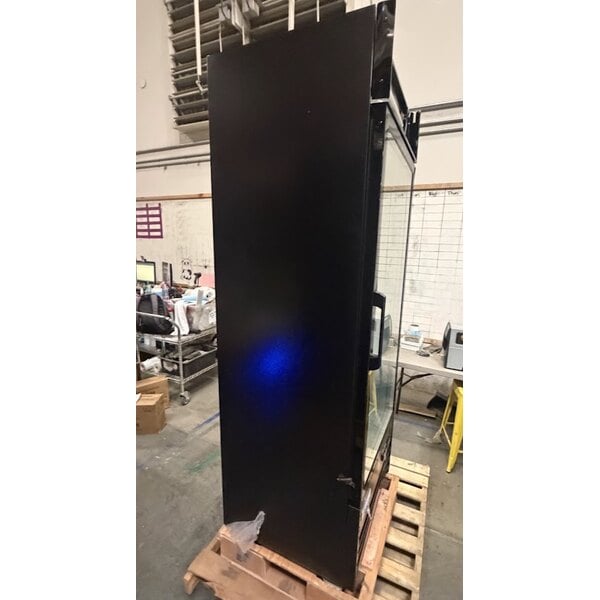 Scratch and Dent Avantco GDC-12F-HC 27" Black Swing Glass Door Merchandiser Freezer with LED Lighting
