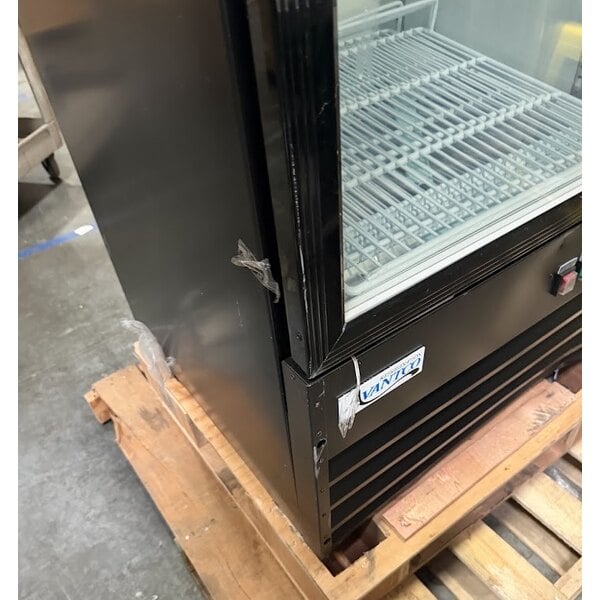 Scratch and Dent Avantco GDC-12F-HC 27" Black Swing Glass Door Merchandiser Freezer with LED Lighting
