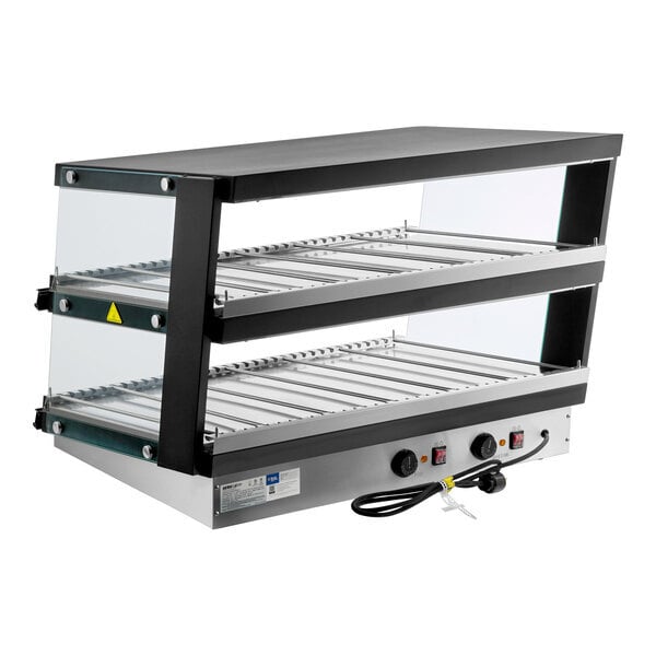 Scratch and Dent ServIt OAM-102D 36" Full Service Slanted 2-Shelf Countertop Heated Display Merchandiser - 1860W, 120V