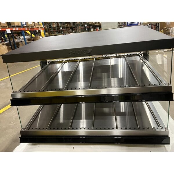 Scratch and Dent ServIt OAM-102D 36" Full Service Slanted 2-Shelf Countertop Heated Display Merchandiser - 1860W, 120V