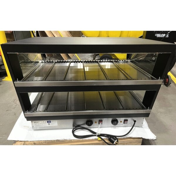 Scratch and Dent ServIt OAM-102D 36" Full Service Slanted 2-Shelf Countertop Heated Display Merchandiser - 1860W, 120V
