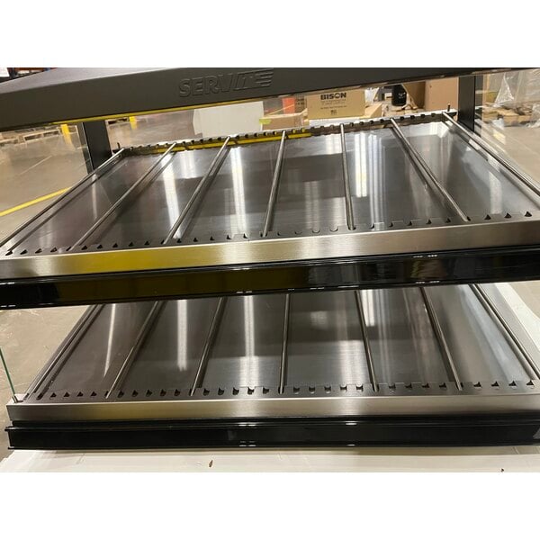 Scratch and Dent ServIt OAM-102D 36" Full Service Slanted 2-Shelf Countertop Heated Display Merchandiser - 1860W, 120V