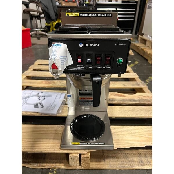 Scratch and Dent Bunn 12950.0410 CWTF-DV Automatic 12 Cup Coffee Brewer with 2 Upper Warmers, 1 Lower Warmer, and Stainless Steel Funnel - Dual Voltage