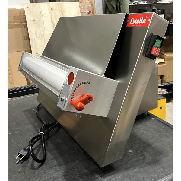 Scratch and Dent Estella EDS18S 18" Countertop One Stage Dough Sheeter - 120V, 1/2 HP
