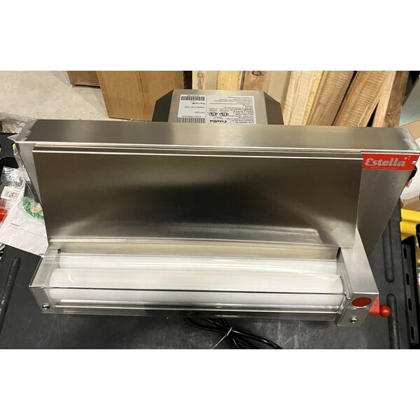 Scratch and Dent Estella EDS18S 18" Countertop One Stage Dough Sheeter - 120V, 1/2 HP