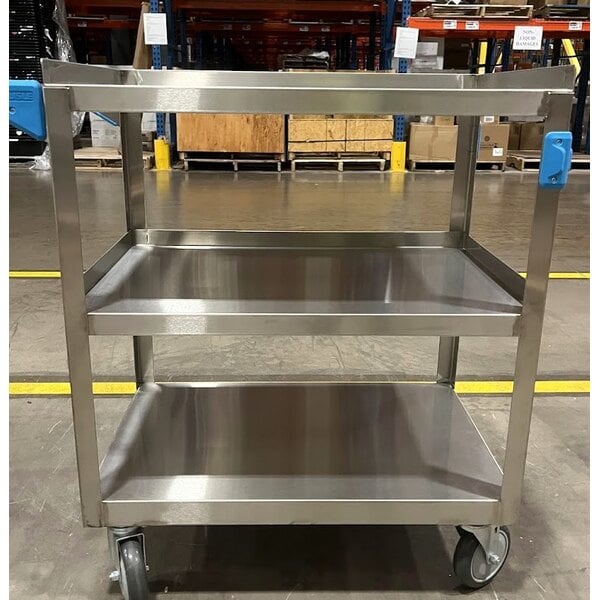 Scratch and Dent Carlisle UC5031827 3 Shelf Stainless Steel Utility Cart - 27" x 18" x 32 1/2"